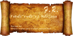 Fehérvári Rózsa névjegykártya