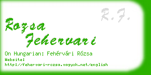 rozsa fehervari business card