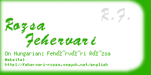 rozsa fehervari business card
